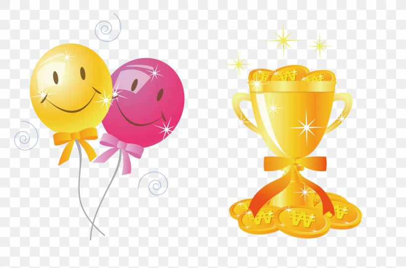 The Balloon Trophy, PNG, 1496x992px, Balloon, Emoticon, Food, Gold, Happiness Download Free