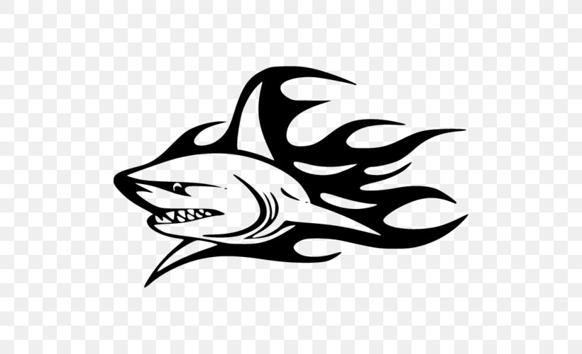 Wall Decal Sticker Shark Polyvinyl Chloride, PNG, 500x500px, Decal, Art, Artwork, Black, Black And White Download Free
