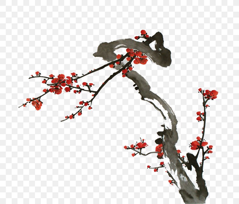 Chinese Painting Ink Wash Painting Plum Blossom Bird-and-flower Painting, PNG, 700x700px, Chinese Painting, Art, Birdandflower Painting, Branch, Flower Download Free