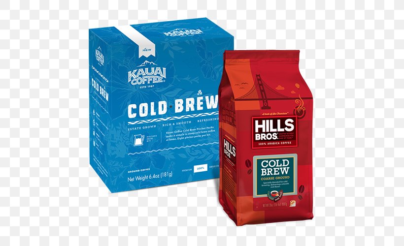 Cold Brew Hills Bros. Coffee Brewed Coffee Single-serve Coffee Container, PNG, 500x500px, Cold Brew, Beer Brewing Grains Malts, Brand, Brewed Coffee, Carton Download Free