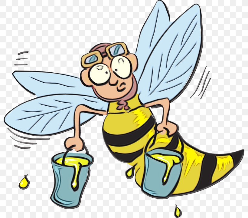 Bee Cartoon, PNG, 796x720px, Watercolor, Angel, Bee, Beehive, Bumblebee Download Free