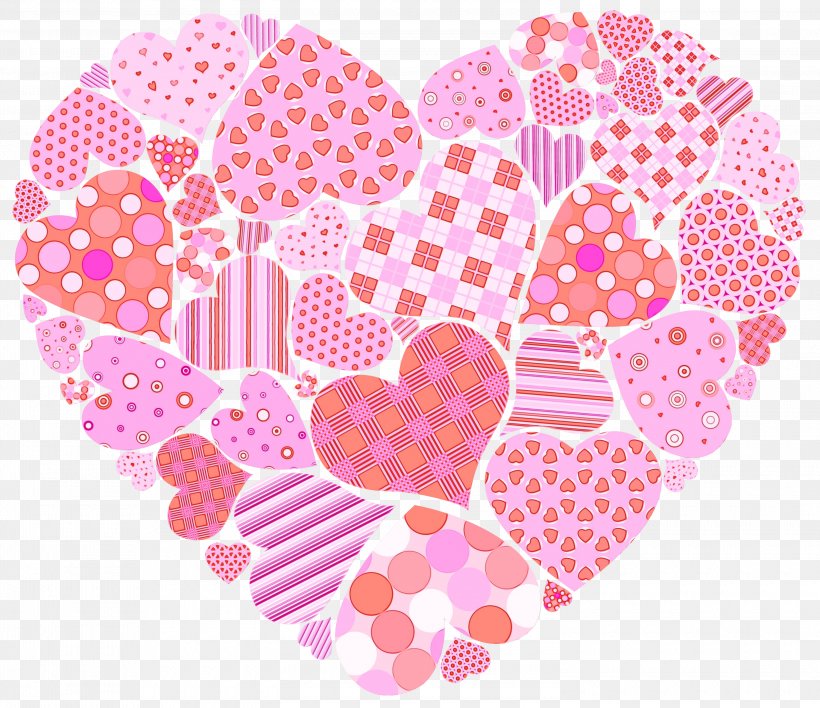 Heart Pink Pattern Heart Clip Art, PNG, 3000x2592px, Watercolor, Heart, Love, Paint, Pink Download Free