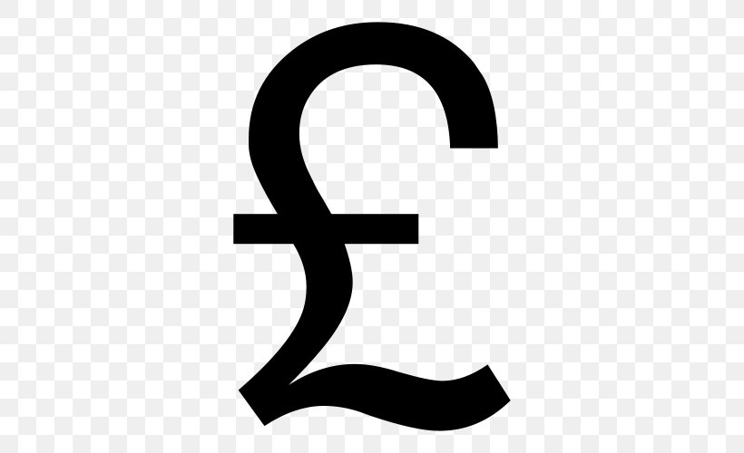 Pound Sign Pound Sterling Currency Symbol Indian Rupee Sign, PNG, 500x500px, Pound Sign, Area, Black And White, Brand, Character Download Free