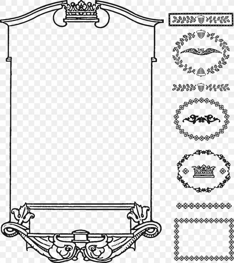 Borders And Frames Picture Frames Ornament Art Clip Art, PNG, 4027x4512px, Borders And Frames, Area, Art, Auto Part, Black And White Download Free