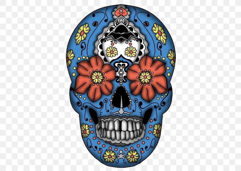 Calavera Mexican Cuisine Day Of The Dead Skull Blue, PNG, 580x580px, Calavera, Art, Bead, Blue, Bone Download Free