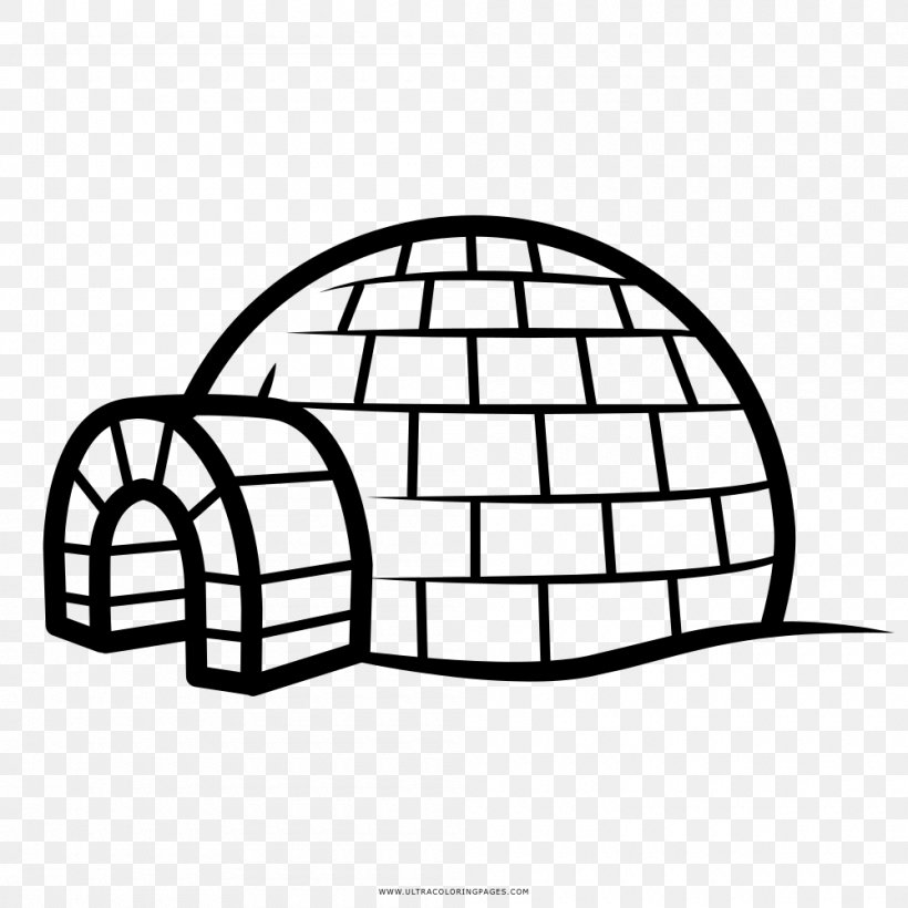 Igloo Drawing Coloring Book Painting, PNG, 1000x1000px, Igloo, Area, Black And White, Character, Child Download Free