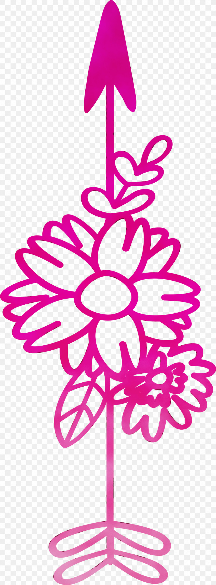 Pink Magenta Plant, PNG, 1111x3000px, Boho Arrow, Flower Arrow, Magenta, Paint, Pink Download Free