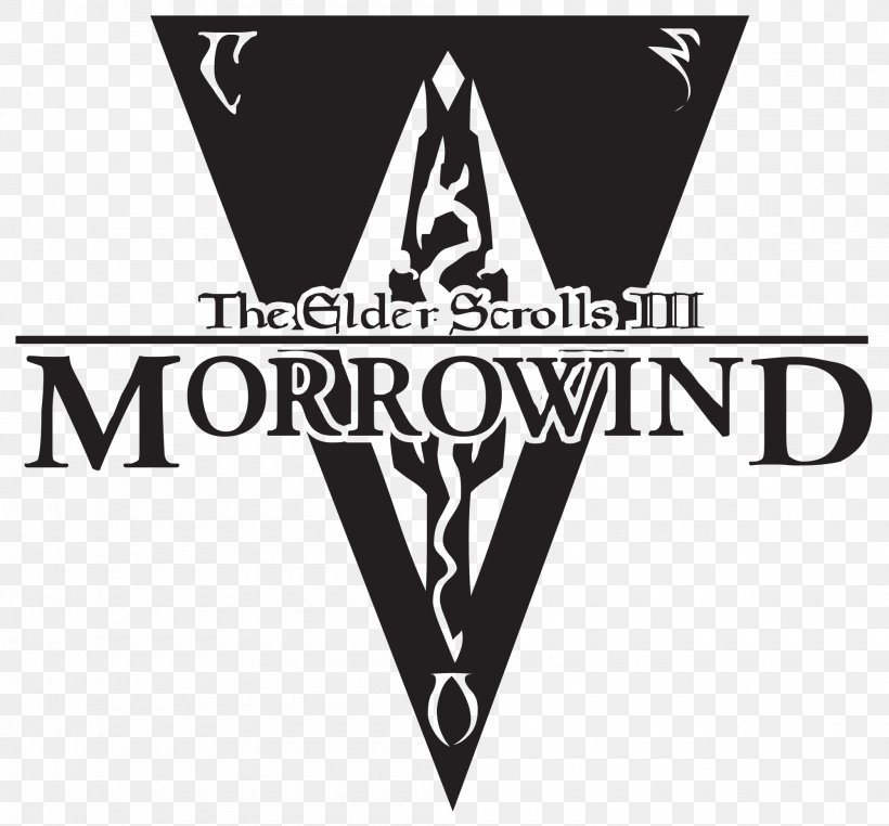 The Elder Scrolls III: Morrowind Logo Elder Scrolls Online: Morrowind Graphics Design, PNG, 2000x1860px, Elder Scrolls Iii Morrowind, Banner, Black And White, Brand, Elder Scrolls Download Free