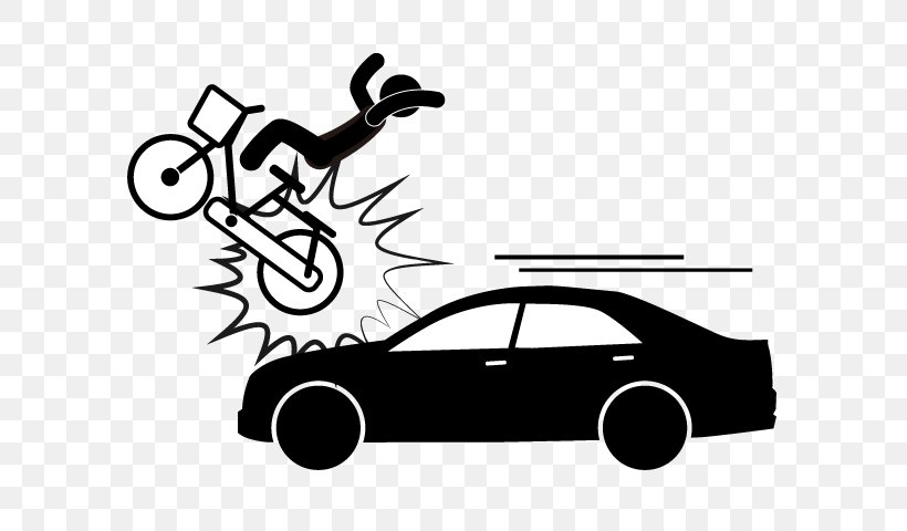 Car Bicycle Accident Hit And Run Clip Art, PNG, 640x480px, Car, Accident, Automotive Design, Bicycle, Black And White Download Free