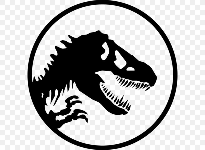 YouTube Jurassic Park Logo, PNG, 600x600px, Youtube, Area, Artwork, Black And White, Dinosaur Download Free