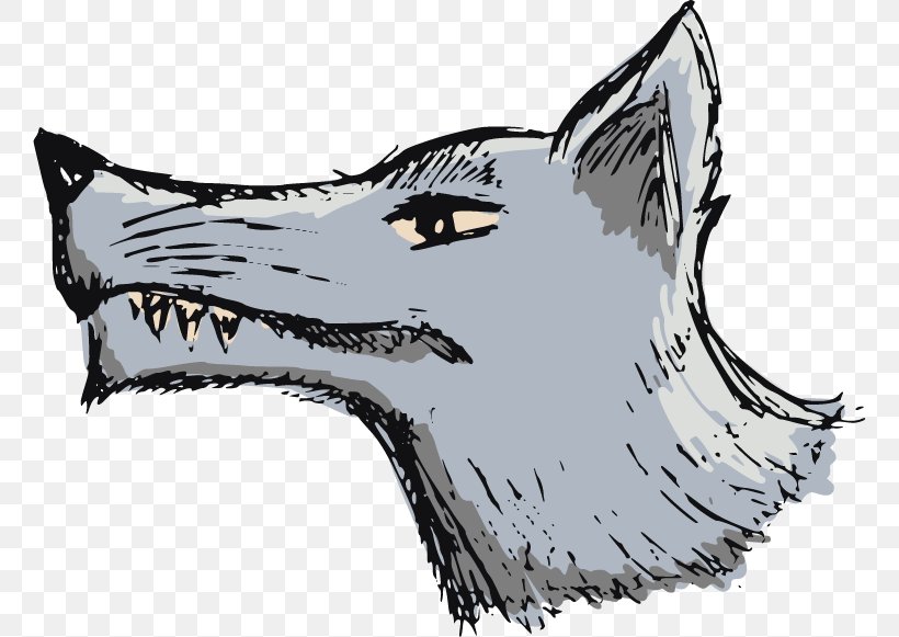 Gray Wolf Drawing Illustration, PNG, 760x581px, Gray Wolf, Animation, Black And White, Caricature, Carnivoran Download Free