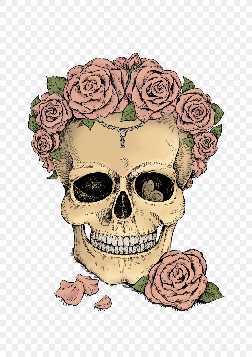 Skull Art Drawing Royalty-free, PNG, 4942x6999px, Skull, Art, Bone, Cut Flowers, Death Download Free
