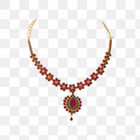 Necklace - Earring Jewellery Necklace Ruby Gold PNG