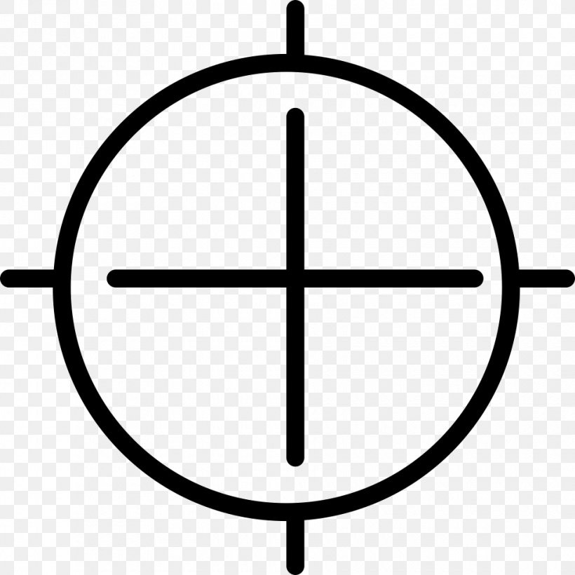 Telescopic Sight Reticle, PNG, 980x980px, Telescopic Sight, Advertising, Area, Black And White, Line Art Download Free