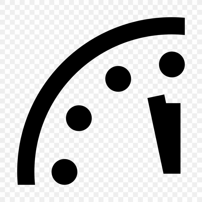 Doomsday Clock Bulletin Of The Atomic Scientists 2 Minutes To Midnight Apocalypse, PNG, 1200x1200px, Doomsday Clock, Apocalypse, Black And White, Bulletin Of The Atomic Scientists, Climate Change Download Free