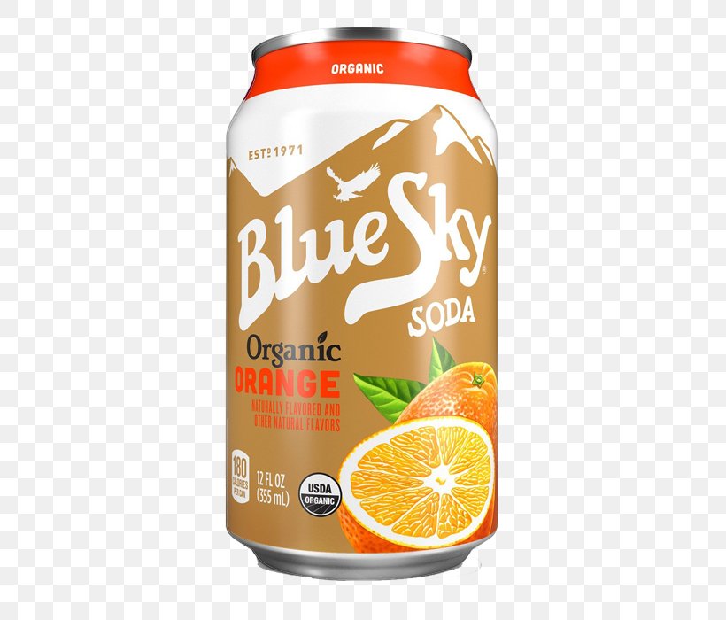 Fizzy Drinks Blue Sky Beverage Company Orange Soft Drink Organic Food Root Beer, PNG, 600x700px, Fizzy Drinks, Aluminum Can, Beverages, Brand, Citric Acid Download Free