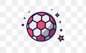 Football - Colorful Red And White Soccer Ball Art PNG