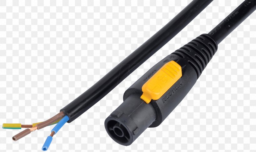 PowerCon Network Cables Electrical Connector Power Cord Electrical Cable, PNG, 2362x1404px, Powercon, American Wire Gauge, Cable, Coaxial, Coaxial Cable Download Free