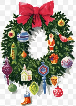Pine Family Pine - Watercolor Christmas Wreath PNG
