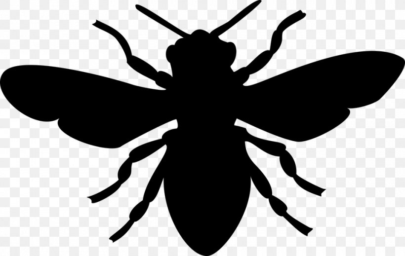 European Dark Bee Silhouette Clip Art, PNG, 960x608px, Bee, Arthropod, Artwork, Black And White, Bumblebee Download Free