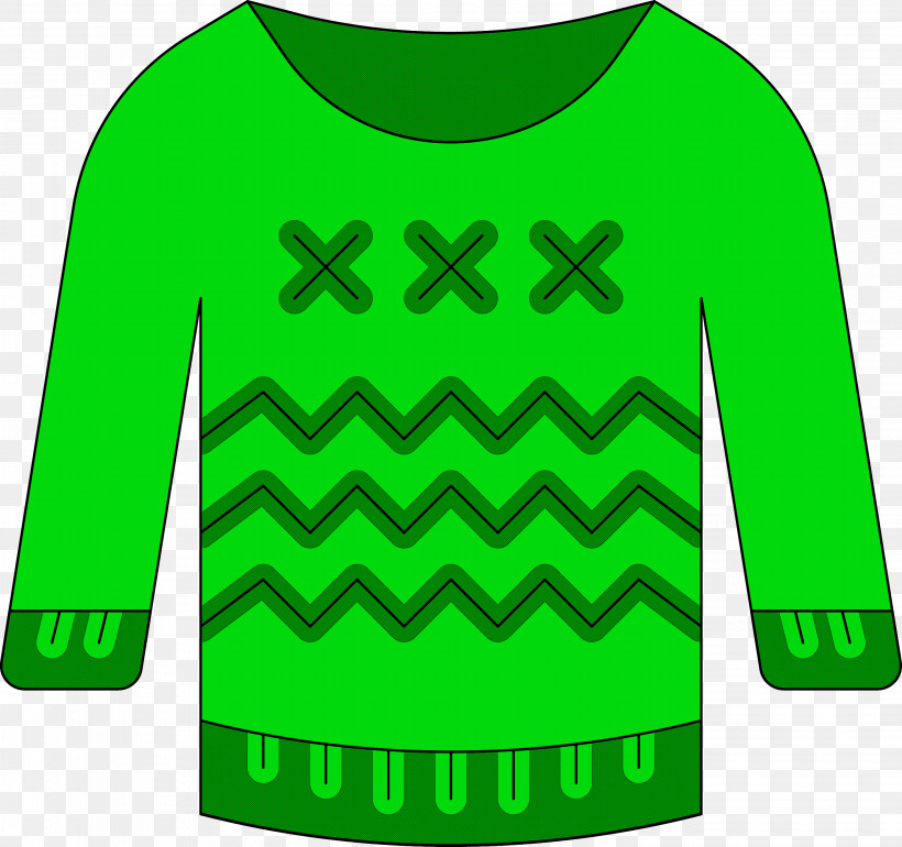 Green Clothing Sweater Sleeve T-shirt, PNG, 2926x2750px, Vintage Christmas, Active Shirt, Clothing, Green, Longsleeved Tshirt Download Free