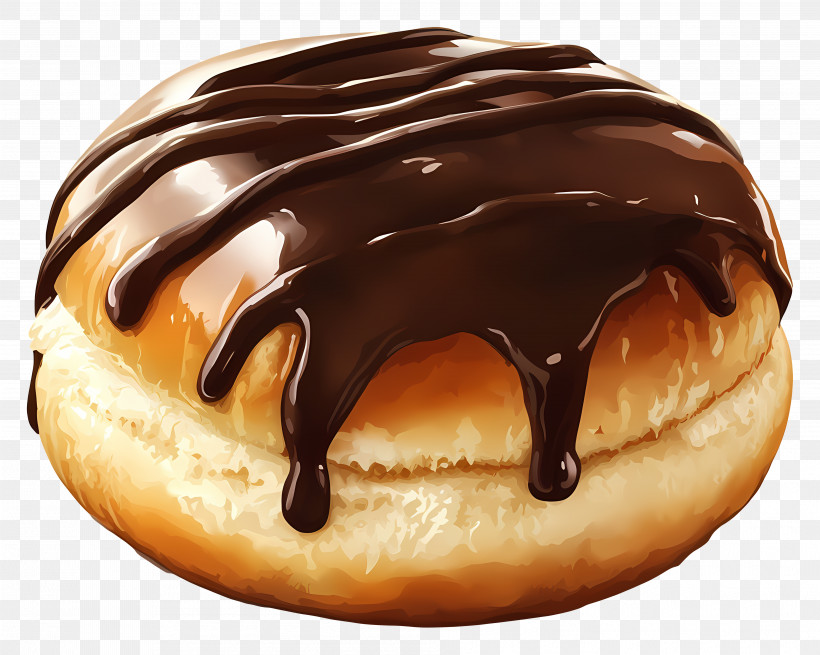 Profiterole - Golden-Brown Donut With Chocolate Glaze PNG