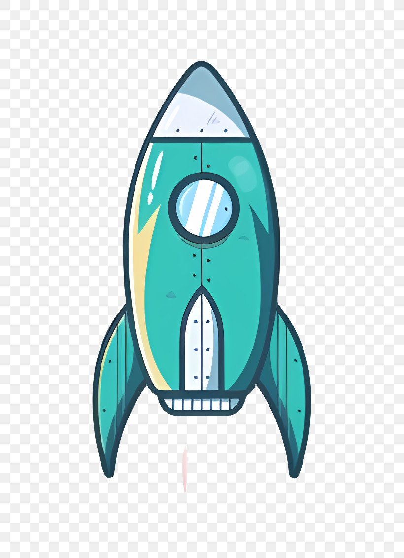 Vintage Rocket - Blue Cartoon Rocket PNG