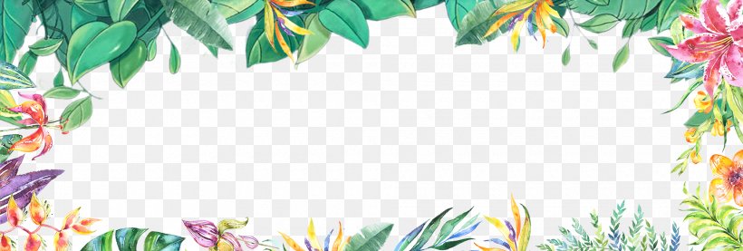 Summer Fresh Hand Painted Plant Borders, PNG, 1920x650px, Plant, Branch, Designer, Flora, Floral Design Download Free