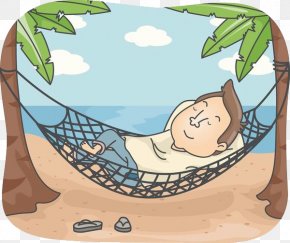 Resting Man - Beach Relaxation Hammock Clip Art PNG