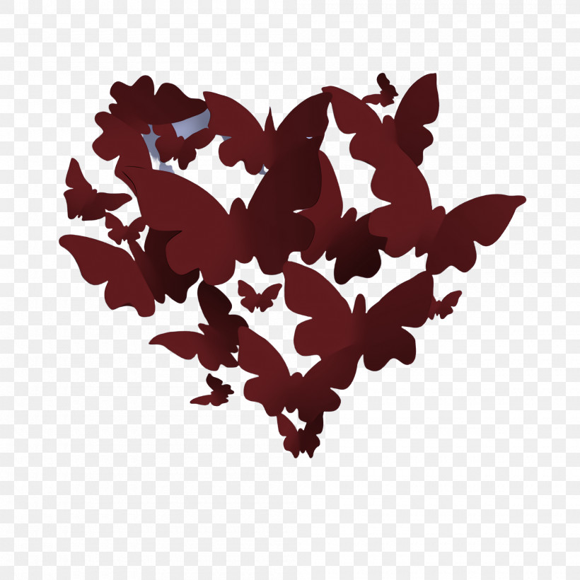 Leaf Red Heart Plant Butterfly, PNG, 2000x2000px, Leaf, Butterfly, Flower, Heart, Plant Download Free