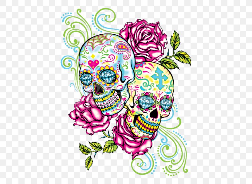 Calavera Day Of The Dead T-shirt Skull Rose, PNG, 600x600px, Watercolor, Cartoon, Flower, Frame, Heart Download Free