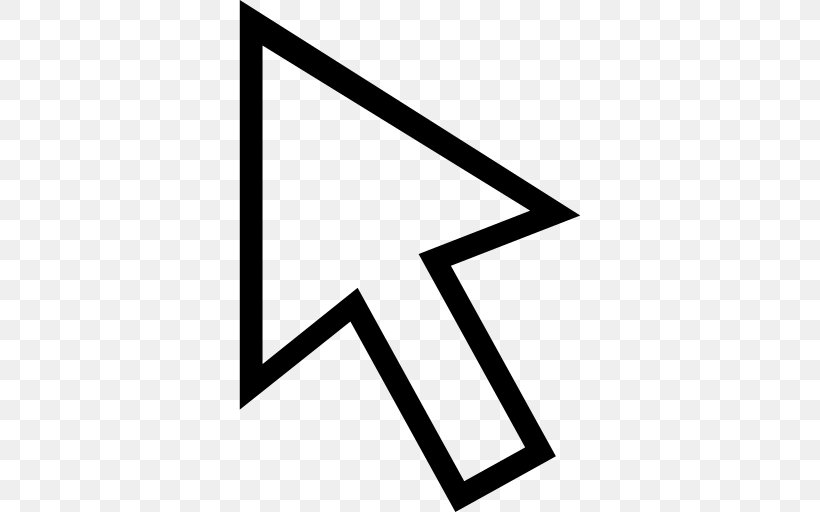 Computer Mouse Pointer Cursor Arrow, PNG, 512x512px, Computer Mouse, Area, Black, Black And White, Brand Download Free