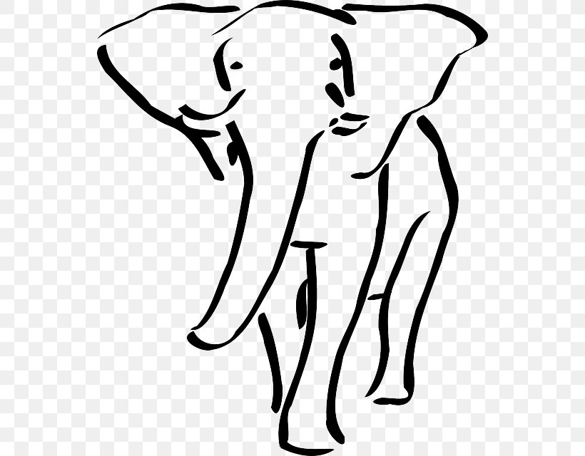 African Elephant Elephantidae Outline Drawing Clip Art, PNG, 548x640px, African Elephant, Animal, Area, Art, Artwork Download Free