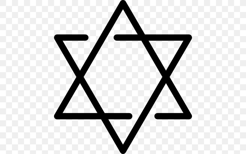 Star Of David Judaism Jewish People, PNG, 512x512px, Star Of David, Area, Black And White, David, Hexagram Download Free