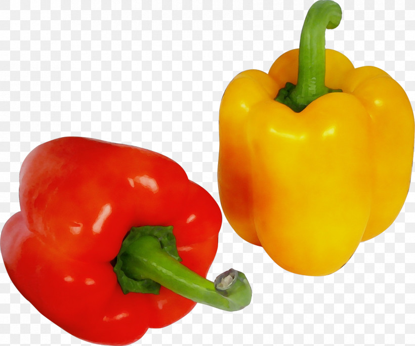 Natural Foods Pimiento Bell Pepper Red Bell Pepper Food, PNG, 1680x1403px, Watercolor, Bell Pepper, Capsicum, Chili Pepper, Food Download Free