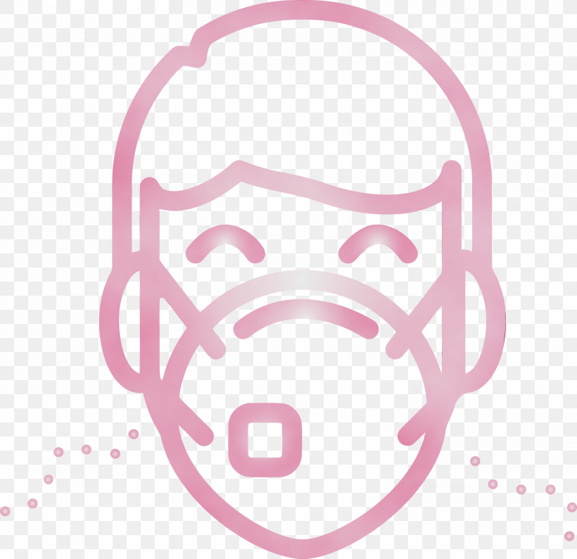 Pink, PNG, 3000x2907px, Man With Medical Mask, Corona Virus Disease, Paint, Pink, Watercolor Download Free
