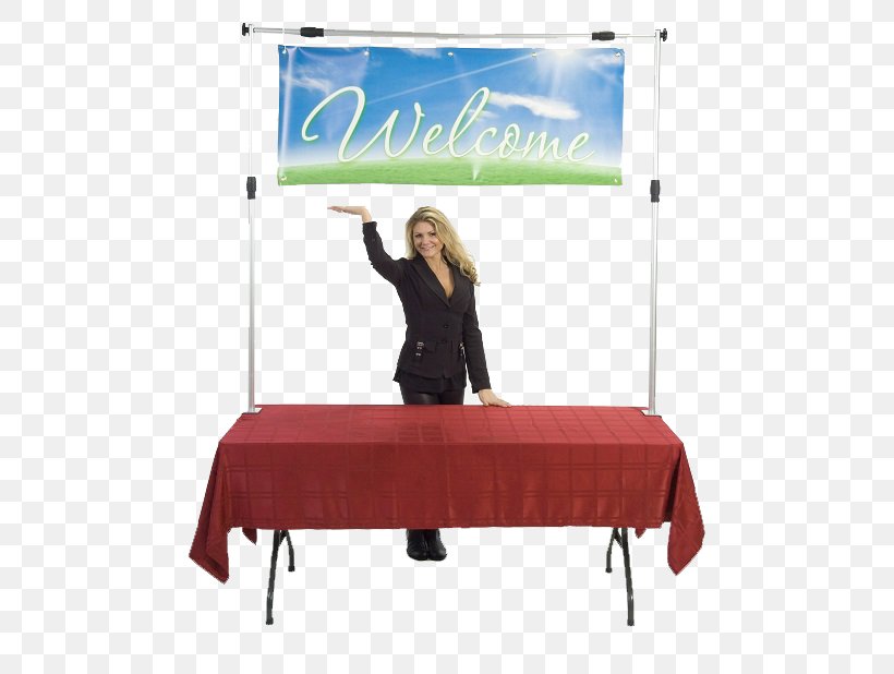 Vinyl Banners Table Trade Show Display Polyvinyl Chloride, PNG, 500x618px, Banner, Advertising, Business, Company, Display Stand Download Free