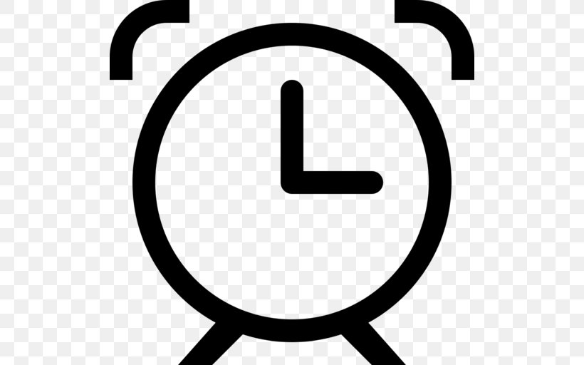 Alarm Clocks Symbol, PNG, 512x512px, Alarm Clocks, Area, Black And White, Brand, Button Download Free