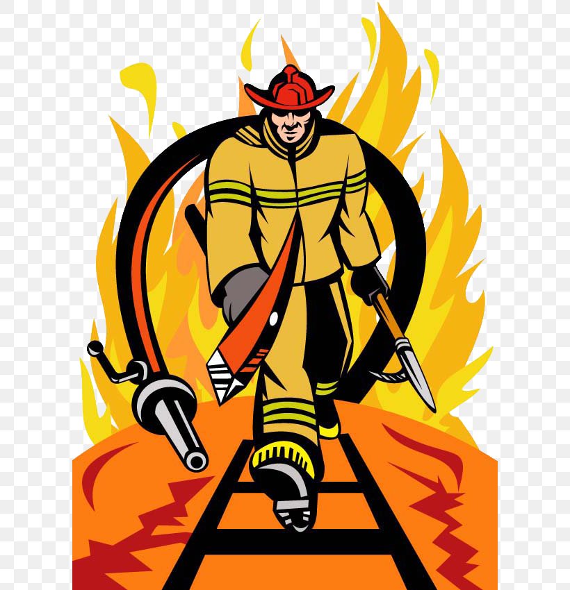 Firefighter Royalty-free Fire Hose Firefighting Illustration, PNG, 612x850px, Firefighter, Art, Axe, Cartoon, Fiction Download Free
