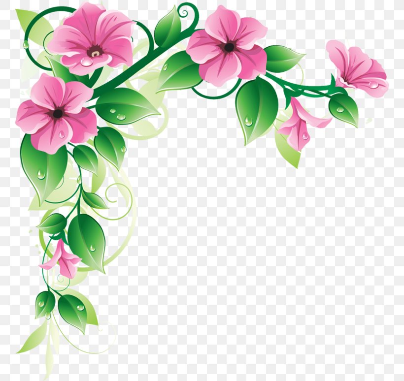 Border Flowers Clip Art, PNG, 760x774px, Border Flowers, Blossom, Branch, Cut Flowers, Drawing Download Free