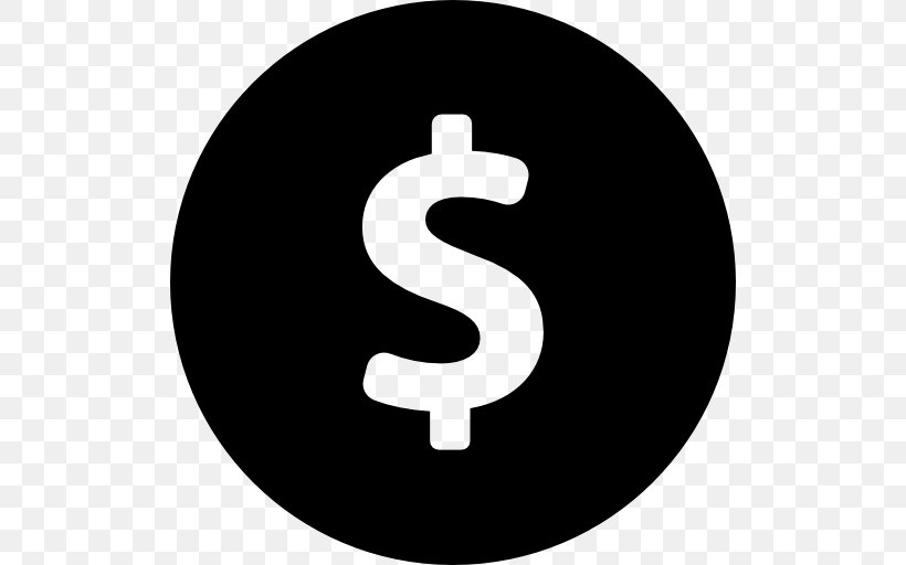 Dollar Sign United States Dollar Money Bag Dollar Coin, PNG, 512x512px, Dollar Sign, Area, Bank, Black And White, Brand Download Free