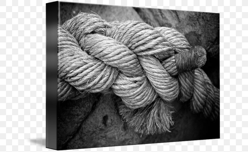 Black And White Monochrome Photography Rope Yarn, PNG, 650x502px, Black And White, Art, Canvas, Closeup, Gallery Wrap Download Free