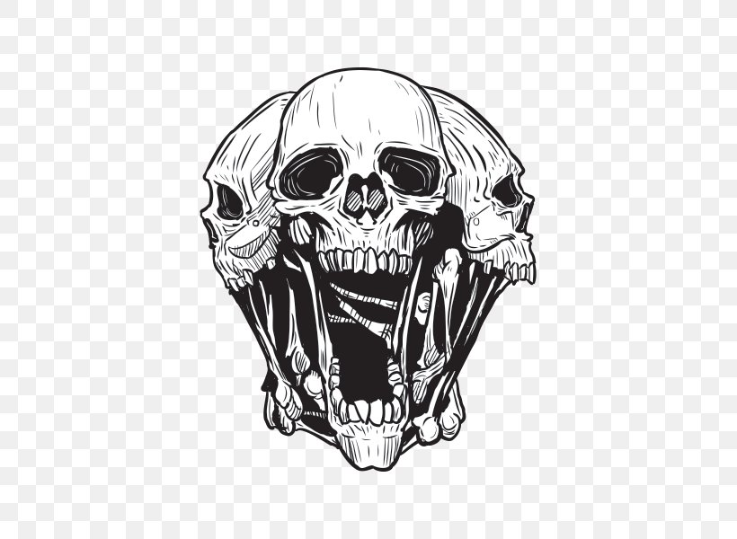 Decal Sticker Motorcycle Skull Car, PNG, 600x600px, Decal, Adhesive, Automotive Design, Black And White, Bone Download Free