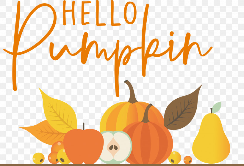 HELLO PUMPKIN Autumn Harvest, PNG, 3000x2048px, Autumn, Apple, Cartoon, Flower, Fruit Download Free