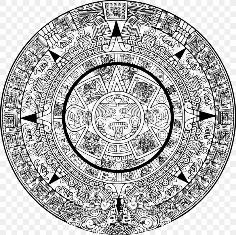 Maya Civilization Inca Empire Tikal Mayan Calendar Aztec Calendar, PNG, 945x941px, Maya Civilization, Aztec, Aztec Calendar, Aztec Mythology, Black And White Download Free