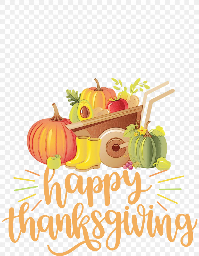 Pumpkin, PNG, 2328x3000px, Happy Thanksgiving, Flower, Fruit, Natural Foods, Paint Download Free