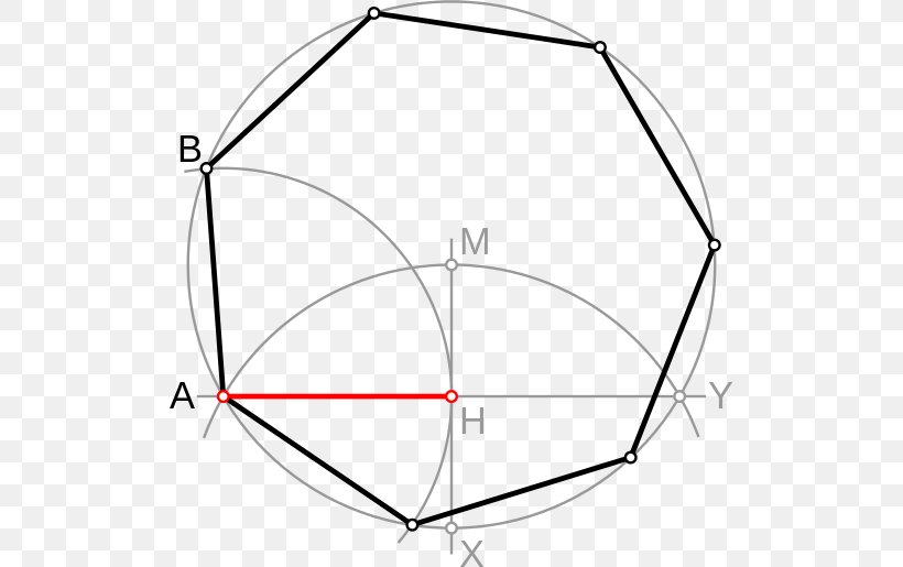 Heptagon Circle Point Geometry Polygon, PNG, 512x515px, Heptagon, Area, Black And White, Diagram, Doodle Download Free