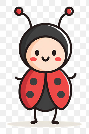 Cute Ladybug Cartoon Mascot PNG