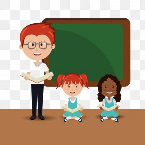 Read A Book Before The Blackboard, A Student Teacher - Student Teacher School Estudante Classroom PNG