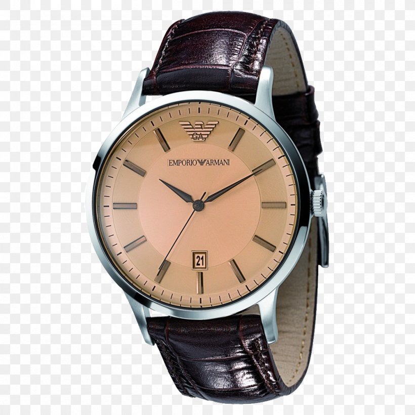 Armani Watch Shop Fashion Quartz Clock, PNG, 1000x1000px, Armani, Brand, Brown, Chronograph, Fashion Download Free